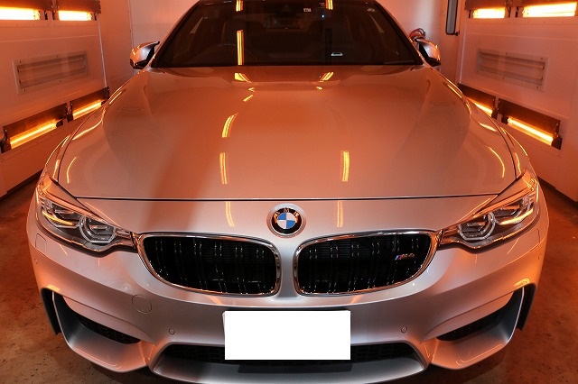 BMW M4セラミックプロ９Ｈコーティング　正面焼き付け画像