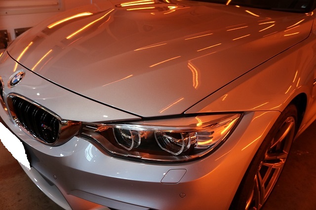 BMW M4セラミックプロ９Ｈコーティング　フロント遠赤外線ブース画像