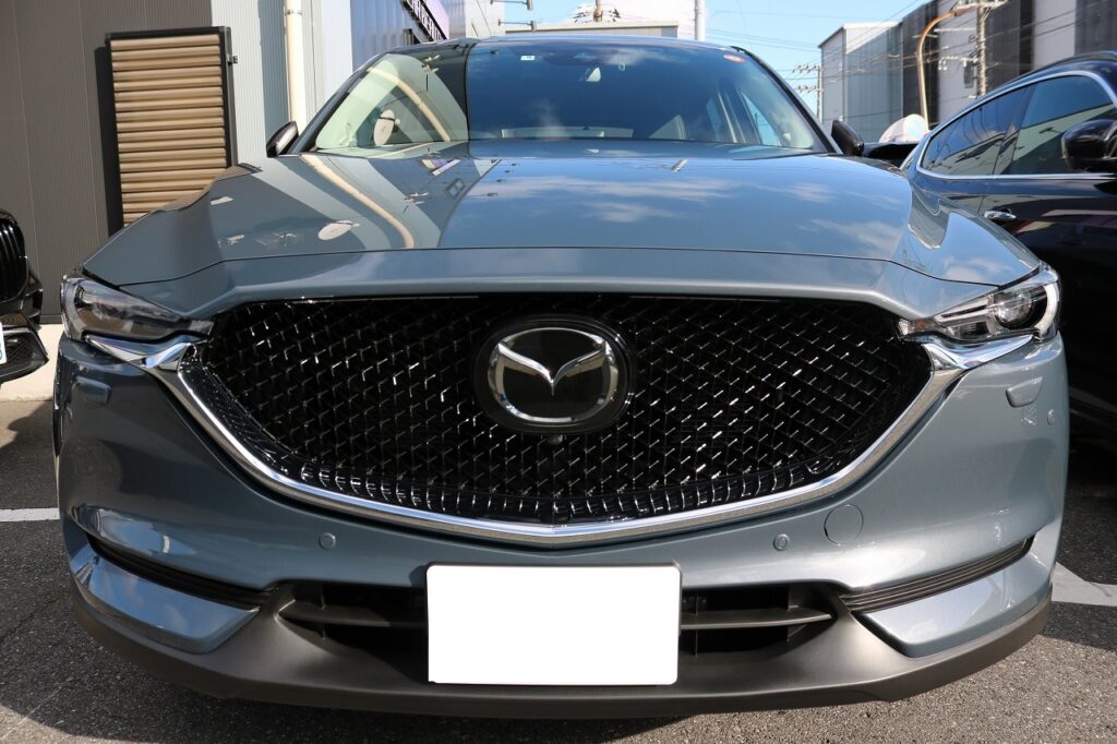 紺色の新車マツダcx 5に撥水しない親水性コーティング施工 神奈川県相模原市より ガラスコーティング カーコーティング施工実績cbiic