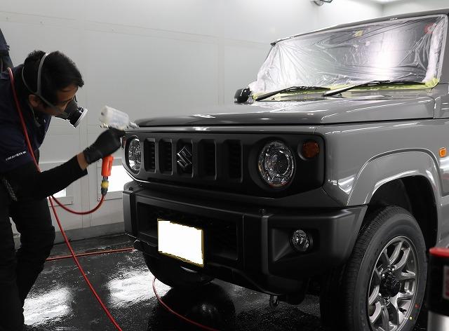 東京都　杉並区　雨染み・水シミ対策　ジムニースズキ　ガラスコーティング施工の画像　