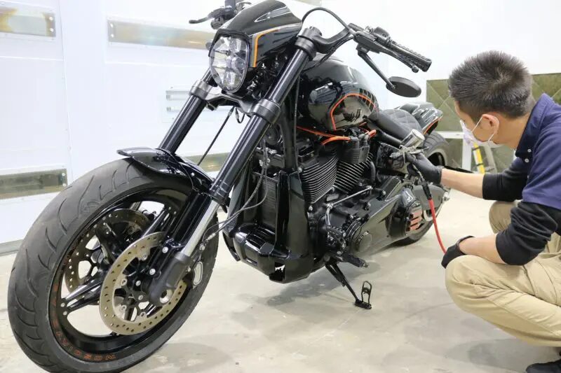 ハーレーダビッドソン バイクコーティング　スプレー施工