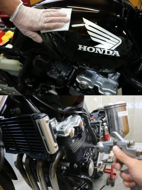 CB400スーフォア　バイクコーティング