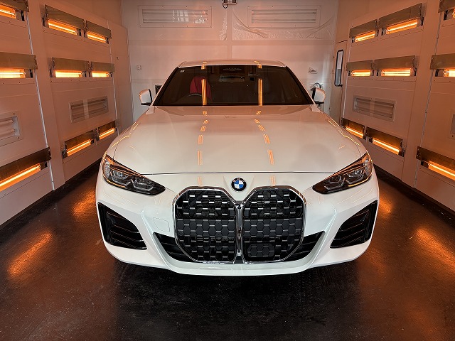 BMW420i　遠赤外線焼き付け乾燥中　千葉
