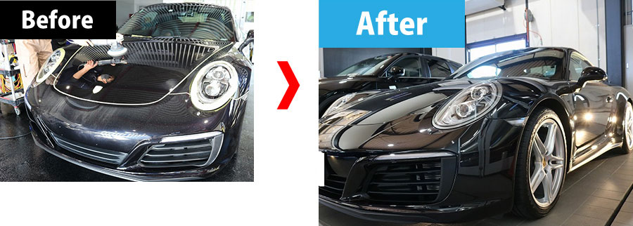 ガラスコーティング　before after