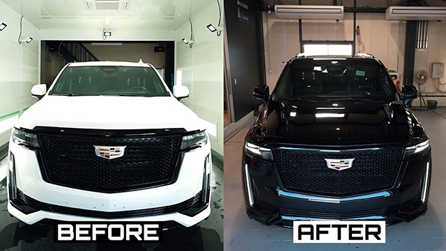 グロスブラックのプロテクションフィルムを全面施工