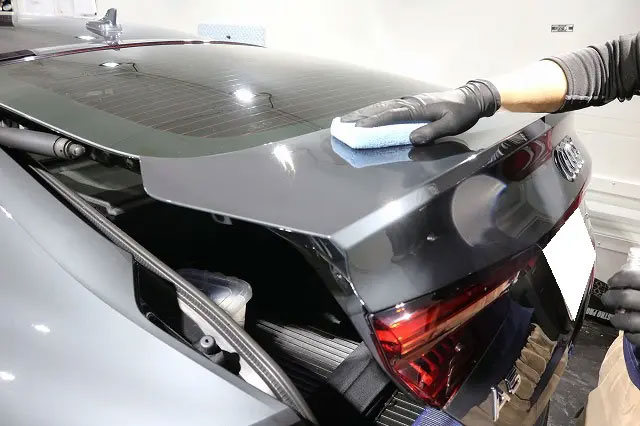 成田市　アウディA5　セラミックコーティング施工中の画像