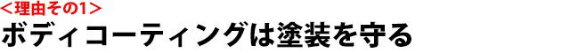 ボディコーティングは塗装を守る